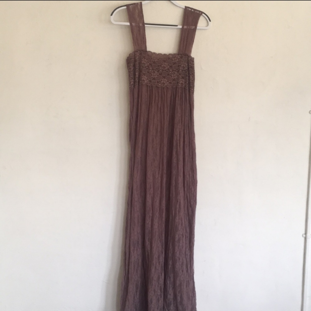 Free People Intimately Mauve Lace Gown